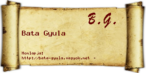 Bata Gyula névjegykártya